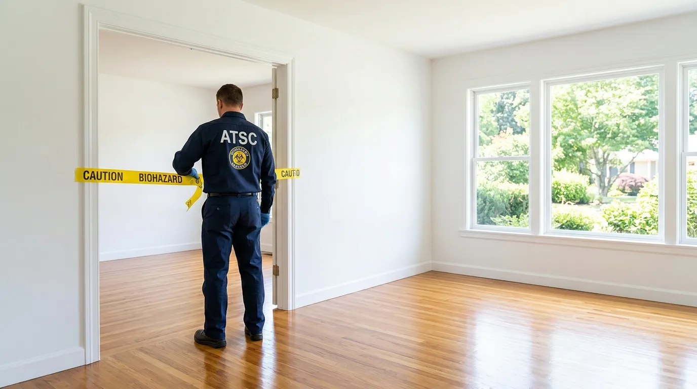 Certified biohazard cleanup crew performing Trauma Scene Cleanup in Annapolis